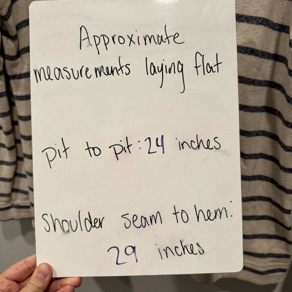 Coldwater Creek Crewneck Sweatshirt 100% Cotton Cream Stripe Women sz XL 16 - Picture 8 of 8